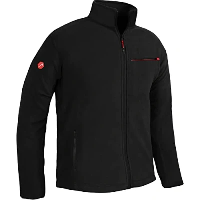 Imagen de ACE Chaqueta Polar Cálida Outdoor para Hombre sin Capucha Cremallera y Tres Bolsillos Negro L