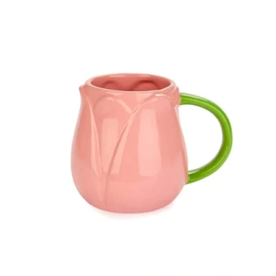 Imagen de Balvi Mug Tulip Color Rosa Taza en Forma de Flor tulipán Cerámica 400 ml