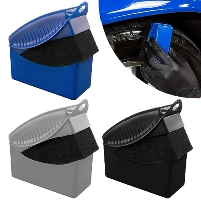 Imagen de Nizirioo Tire Dressing Applicator Pad: 3 Unidades de Esponja Limpieza para Coche con Tapa, aplicación Gel Brillante neumáticos el Coche, Herramientas