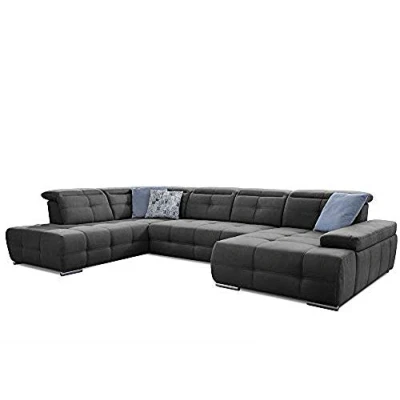 Imagen de CAVADORE Mistrel Esquina, 98% poliéster, 2% Poliamida Espuma, Soft Clean Gris Oscuro, Longchair rechts