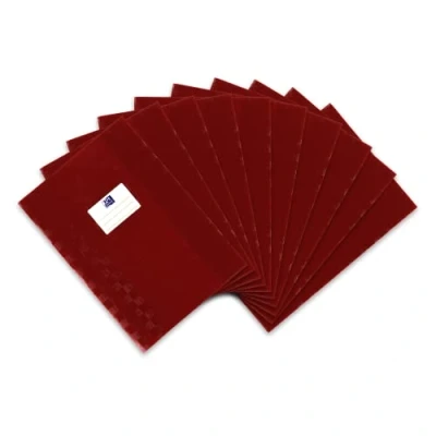 Imagen de Landre 100420062 Lote de fundas para cuaderno (DIN A4, PVC, aspecto rafia, 10 unidades), color rojo