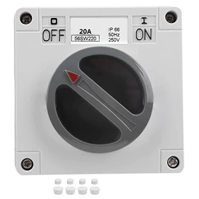 Imagen de Interruptor a Prueba de Agua IP66 250V 2 Posiciones Selector Giratorio Enchufe Encendido y Apagado Polvo para Uso en Exteriores(2P20A)