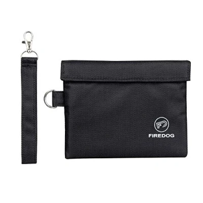 Imagen de FIREDOG bolsa a prueba de olor, con forro carbono, olores 7 x 6 cm, contenedor para almacenamiento viaje (negro)