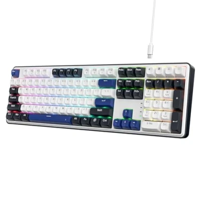Imagen de Redragon K689 Teclado RGB para juegos con junta de cable, 104 teclas + 4 acceso rápido adicionales enchufe intercambiable en caliente mejorado, amortiguación ruido 5 capas,