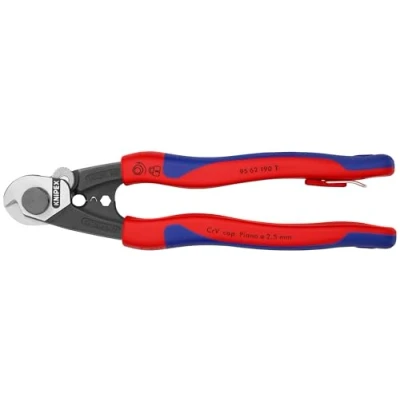Imagen de KNIPEX Tools 95 62 190 T BKA 7 1/2 pulgadas cortadores de cuerda, fijación sujeción agarre cómodo