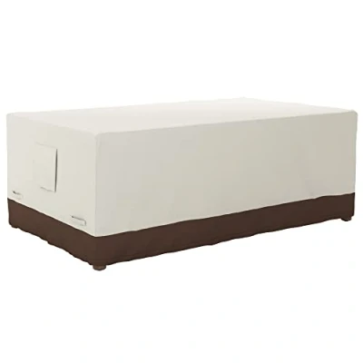 Imagen de Amazon Basics Funda protectora para mesa de comedor (190.5 cm), Beis y Marrón claro