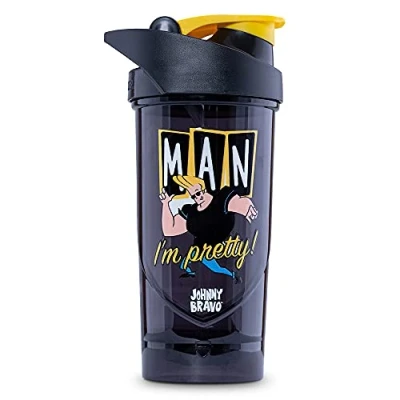 Imagen de Shieldmixer Hero Pro Classic Shaker for Whey Protein Shakes and Pre Workout, BPA Free, 700 ml, Johnny Bravo Pretty
