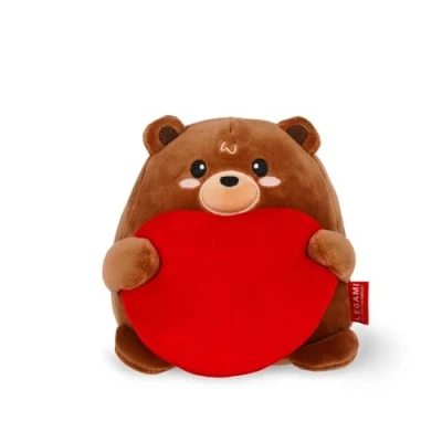 Imagen de Legami Oso de Peluche con corazón, Super Cute, Suave para pie Solo, Idea Regalo San Valentín, tamaño 12,5 x 17,5 cm,