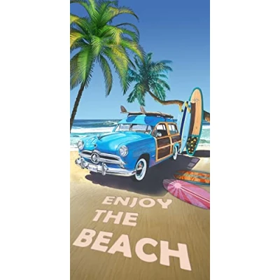 Imagen de Miracle Home. Toalla Microfibra Enjoy The Beach, 100% Poliéster, 95 X 175 cm. 11758