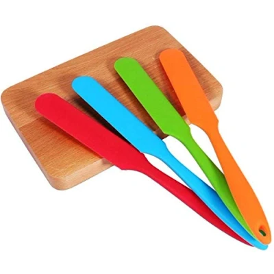 Imagen de Ejoyous Juego de espátulas Frasco Silicona, 4 TLG. Set Crema Pastel Mantequilla Goma Antiadherente Resistente al Calor con espátula Flexible y Utensilios