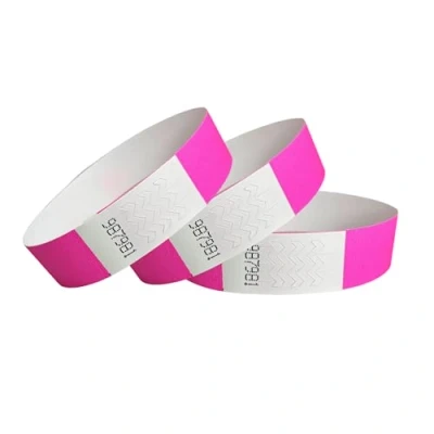 Imagen de CINTAPUNTO 1000 bracelets d&#039;entrée type tyvek, d&#039;identification, festival, néon, pour événements, sécurité, fêtes, indéchirables, 16 couleurs (Neon Pink)