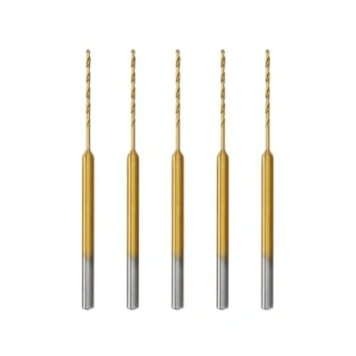 Imagen de OTOTEC 5 brocas HSS micro helicoidales de acero corte rápido, accesorios herramientas manuales compatibles con Proxxon 28852 0,8 mm x 2,35