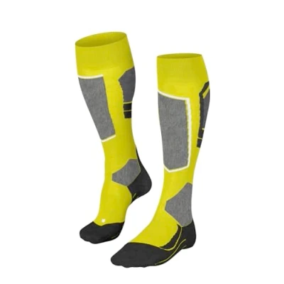 Imagen de FALKE SK4 Advanced M KH lana hilo funcional calida fino 1 par, Calcetines de esquí Hombre, Amarillo (Limelight 1086), 39 41