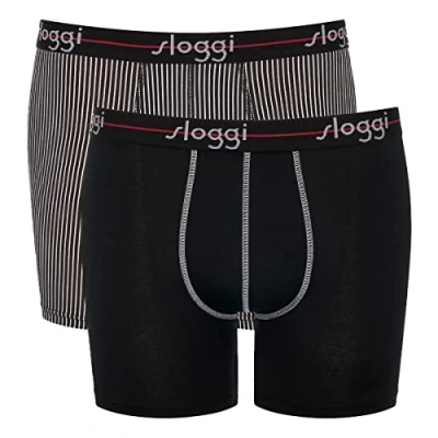Imagen de sloggi Men&#039;s Men Start Short C2P Box Briefs, Red Dark Combination, 7