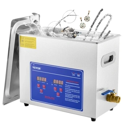 Imagen de BuoQua Limpiador ultrasónico, 6L Ultrasonidos Profesional de Acero Inoxidable, 180W Máquina Ultrasonido con Temporizador Digital, Temperatura Ajustable, para Joyas, Relojes, Laboratorio