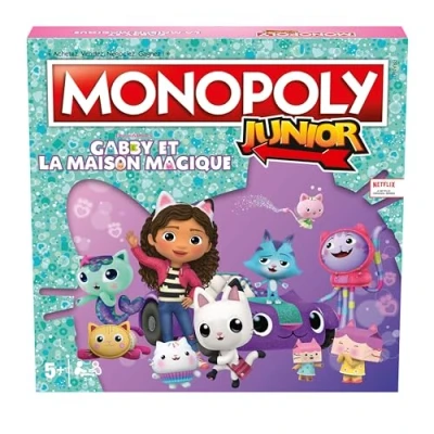 Imagen de Winning Moves Monopoly Junior Gabby y la Casa Mágica (Gabby&#039;s Dollhouse) Juego de Mesa a Partir 5 años 2 4 Jugadores Versión Francesa