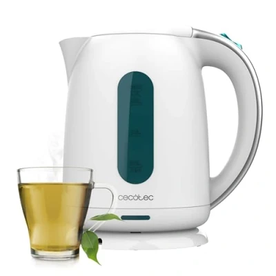 Imagen de Cecotec Hervidor de Agua, 1,7 L Capacidad, Thermosense 180 White. 2200W, Calentamiento Rápido, Filtro Antical, Libre BPA y Otros Tóxicos, Base con Giro 360º, Recipiente sin Cables