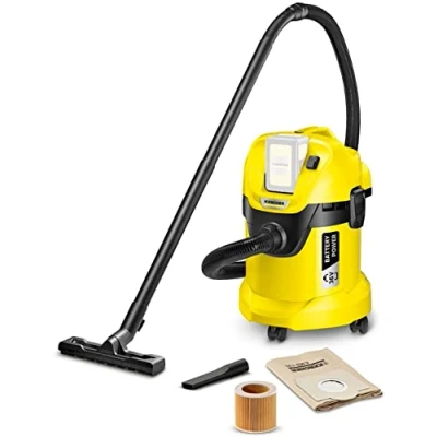 Imagen de Kärcher 36 V Aspirador multiuso WD 3 Battery, aspiración en seco y húmedo, filtro de cartucho, manguera: 2 m, capacidad: 17 l, rendimiento: 300 W, compatible con batería V, no incl.
