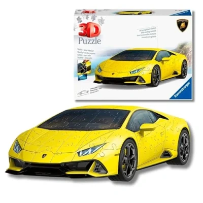 Imagen de Ravensburger Puzzle 3D, Lamborghini Huracán EVO Amarillo, Maqueta de Coches, Rompecabezas para Adultos y Niños 8+ Años, 156 Piezas