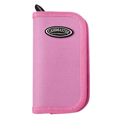 Imagen de Casemaster Estuche de Nailon Lujo para Dardos Acero y Punta Suave, Capacidad 6 Cuenta con 8 Bolsillos Accesorios como vuelos, Ejes Puntas, Color Rosa