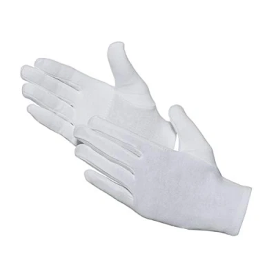 Imagen de Jah 579 Guantes de algodón (12 pares, Ökotex, reforzados), color Blanco,
