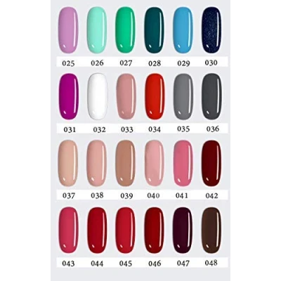 Imagen de LOVECRAZY Kit de Esmaltes Uñas en Gel Semipermanente, 20 Colores y Top Coat Base