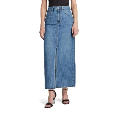 Imagen de G STAR RAW Falda Larga de Viktoria, Azul (Faded Cliffside Blue D24385 d536 g326), 31W para Mujer