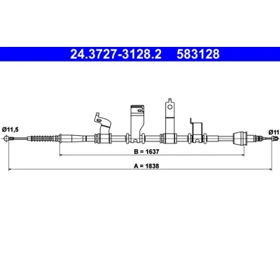 Imagen de ATE 24.3727 3128.2 Cable de Freno Mano 1838