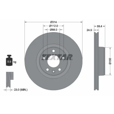 Imagen de TEXTAR PRO+ 92132205 Disco de freno AUDI: A6 C6 Berlina, Avant