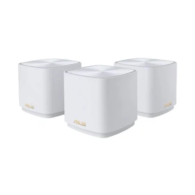 Imagen de ASUS ZenWifi AX Mini (XD4) Pack de 3 sistemas red mallada Wi Fi 6 AX1800, (cubre hasta 446 m2, instalación sencilla, funciones seguridad y controles parentales), color blanco
