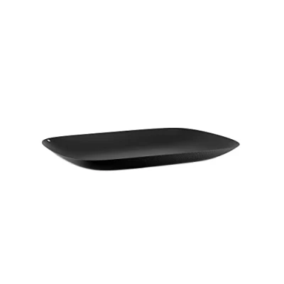 Imagen de Alessi Moiré Bandeja Rectangular de diseño en Acero Colorado con Resina epossidica Negro decoración Relieve, Steel