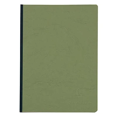 Imagen de Clairefontaine 795423C Collection Age Bag Un Carnet Cousu Dos Toilé Vert A5 14,8x21 cm 192 Pages Petits Carreaux Papier Blanc 90 g Couverture Carte Lustrée Grain Cuir