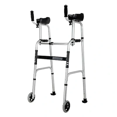 Imagen de Ywanwj Andador Para Ancianos Ayuda De Movilidad, Andadores Adultos Ligero, Aluminio, Plegable, Altura Regulable, 4 Apoyos, Personas Mayores, Con Asiento