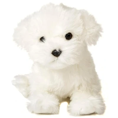 Imagen de Uni Toys Maltés (sin Correa) 26 cm (Longitud) Perro de Peluche, Mascota Peluche