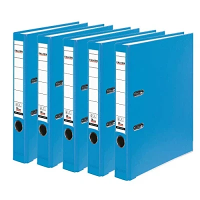 Imagen de Falken Carpeta de polipropileno colores, 3 y 5 unidades, color azul turquesa 5er Pack schmal