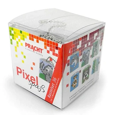 Imagen de Pracht Creatives Hobby Pixels Juego de Manualidades para 6 medallones, Llavero, niñas, Ideal como pequeño, Regalo cumpleaños Infantiles, Color carbón (P90074 63501) , color/modelo surtido