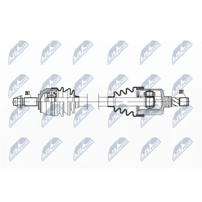 Imagen de NTY NPW PL 133 Árbol de transmisión Eje delantero, izquierda 590 Caja cambios manual, 6 marchas OPEL: Corsa D Hatchback, E Hatchback