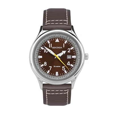 Imagen de Sekonda Reloj De Pulsera 3882,27 para Hombre Cuarzo, con Esfera Negra Analógica Y Correa Cuero Negra.