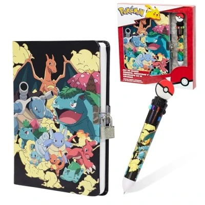 Imagen de Pokémon Libretas Niños, Diario Secreto Niña Niño con Candado, Set Cuaderno, Papelería para Kit Utiles Escolares (Conjunto de cuadernos múltiples)