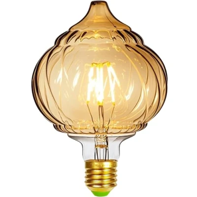 Imagen de TIANFAN Bombillas Led Vintage 4W blanco cálido 2500Kelvin gran globo bombilla de cristal 220/240V tornillo Edison E27 Base especial decorativa G125 (Lantern)