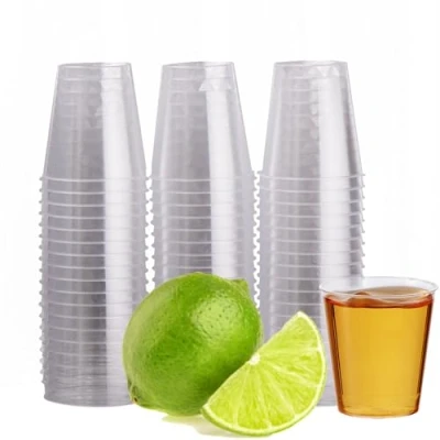 Imagen de MATANA 60 Vasos de Chupito Plástico Duro Transparente, 30ml Resistentes y Reutilizables Cumpleaños, Bodas, Despedidas Soltera o Soltero, Navidad, Barbacoas, Fiestas