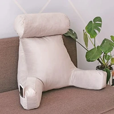 Imagen de DITUDO Soporte de Espalda con reposabrazos,cojin para Leer en la Cama,Respaldo Espuma Viscoelástica,cojin Respaldo Sofa cojin Cama Respaldo,Ideal Trabajar,Leer o Jugar Cama/Sofá/Suelo