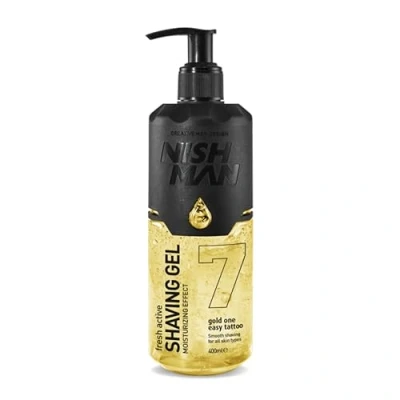 Imagen de NISHMAN 7 Gel de afeitar gold one easy tattoo 400ml