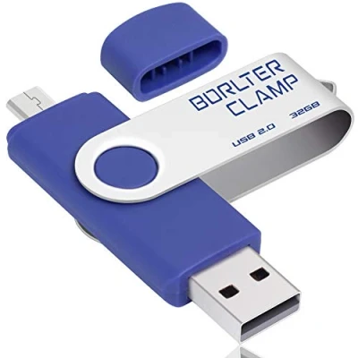 Imagen de 32GB Memoria USB de Doble Puerto, Unidad Flash Puerto Micro USB, OTG Memory Stick Pendrive para Smartphones, Tabletas y Computadoras (Azul)
