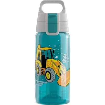 Imagen de Sigg VIVA ONE Builder cantimplora infantil (0.5 L), botella para niños sin sustancias nocivas y con tapa hermética, transparente usar una mano