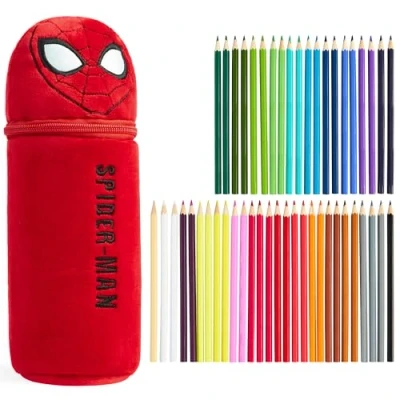 Imagen de Marvel Estuche Niño, Spiderman de Peluche Completo, Escolar Completo Regalos Navidad (Rojo Soiderman)
