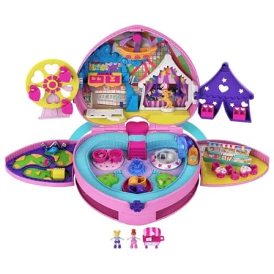 Imagen de Polly Pocket Mochila Paruqe de Diversiones, con muñeca y accesoris (Mattel GYK91), Embalaje sostenible