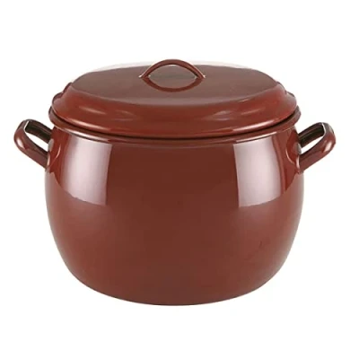 Imagen de Quid Clasico Esmalte Olla Abombada Esmaltada 18cm 4l Marrón