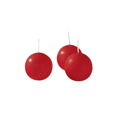 Imagen de Cereria di Giorgio Risthò Velas de Bola, Cerámica, Rojo, 3x3x3 cm, 20