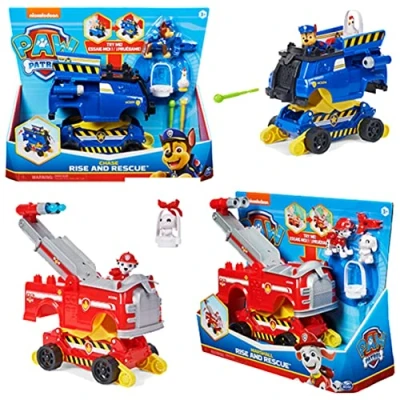 Imagen de PATRULLA CANINA Coche Transformable RISE &amp; RESCUE + FIGURA de Juguete con Figuras Acción Chase o Marshall y Accesorios Modelo Aleatorio 6062104 Juguetes Niños 3 Años